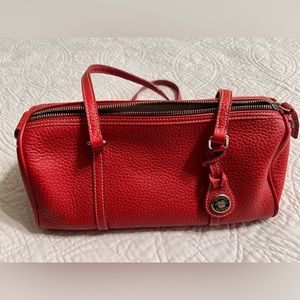 Red Dooney and Bourke Vintage barrel bag soft pebbled leather for Spring/Summer!